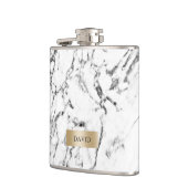 大理石の質の名前のモダンな金ゴールドのラベル フラスク (左)