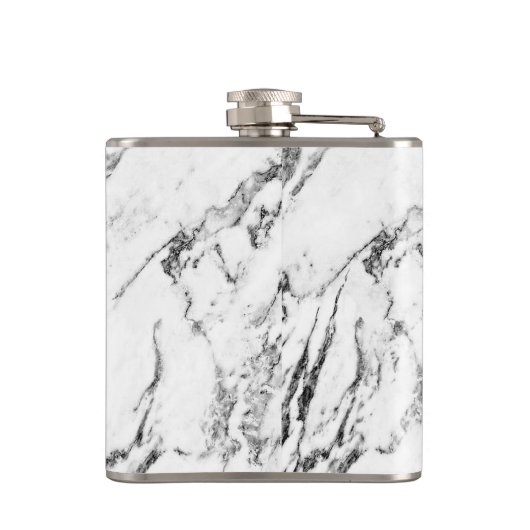 大理石の質の名前のモダンな金ゴールドのラベル フラスク (裏面)