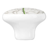 大理石の赤いポピーフェイクの花 セラミックノブ (側面)