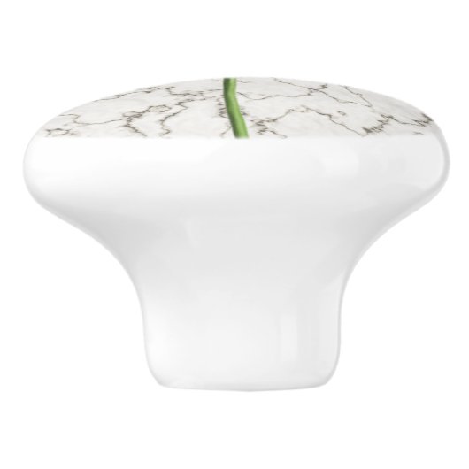 大理石の赤いポピーフェイクの花 セラミックノブ (側面)