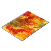 大理石の赤、オレンジ、金ゴールド、黄色 ノートブック (左側)