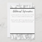 大理石の追加情報カード 招待状 (裏面)