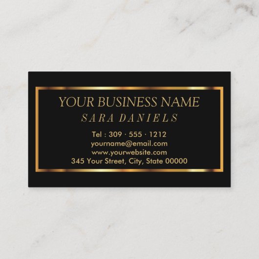 大理石の金ゴールドとピンクの唇を持つメイクアップアーティスト 名刺 (裏面)