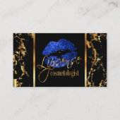 大理石の金ゴールドと青のアクセント 名刺 (正面)
