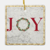 大理石の金ゴールドフレームツリーで喜び セラミックオーナメント (正面)