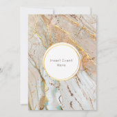 大理石の金ゴールドブルーオレンジのアガート幾何学丸 招待状 (正面)