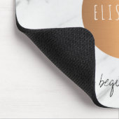 大理石の銅の円は言葉とあなたの名前を鼓舞する マウスパッド (コーナー)