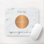 大理石の銅の円は言葉とあなたの名前を鼓舞する マウスパッド (マウス)