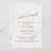 大理石の銅延期結婚の「発表」 招待状 (正面/裏面)