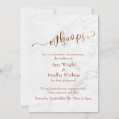 大理石の銅結婚は延期された"おっと！" 更新 招待状 (正面)