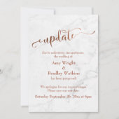 大理石の銅結婚延期の"更新" 招待状 (正面)