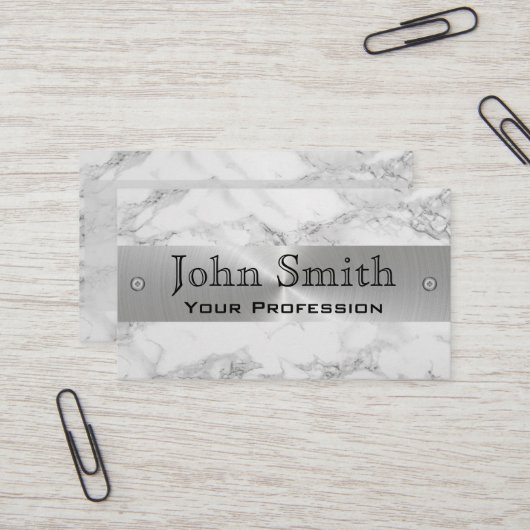 大理石の鋼鉄銀製の専門の名刺 名刺 (正面/裏面インサイチュ)