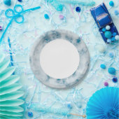 大理石の青いテクスチャ背景 ペーパープレート (パーティー)