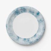 大理石の青いテクスチャ背景 ペーパープレート (正面)