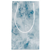 大理石の青い質の背景 スモールペーパーバッグ (正面)