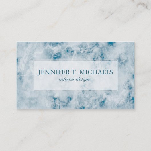 大理石の青い質の背景 名刺 (正面)