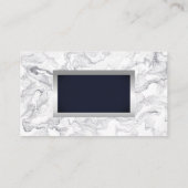 大理石の青の背景 |シルバー・メタリック 名刺 (裏面)