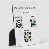 大理石の非接触型QRコードスキャンから支払記号 フォトプラーク (側面)