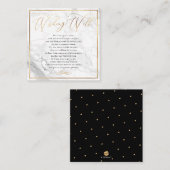 大理石の願い井戸、書道フェイク金ゴールド エンクロージャーカード (正面/裏面)