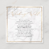 大理石の願い井戸、書道フェイク金ゴールド エンクロージャーカード (正面)