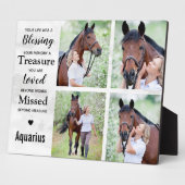 大理石の馬記念写真コラージュ フォトプラーク (側面)