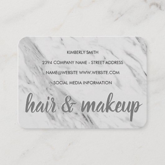 大理石の髪と化粧 名刺 (正面)