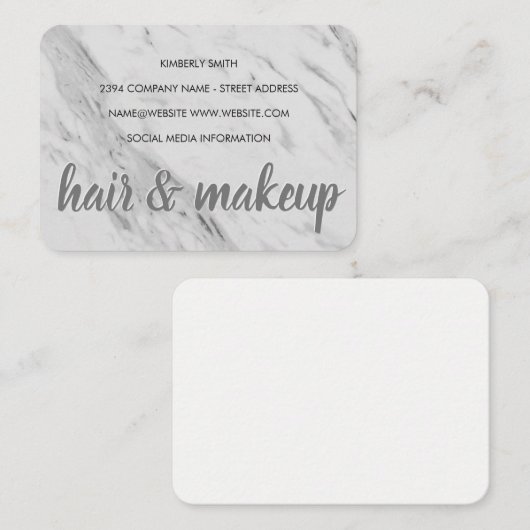 大理石の髪と化粧 名刺 (正面/裏面)