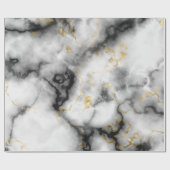 大理石の黒い金ゴールド石のルックエレガントパーティー ラッピングペーパー (フラット)