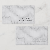 大理石の黒のシンプルでクラシックで男らしい|の名前 名刺 (正面/裏面)
