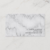 大理石の黒のシンプルでクラシックで男らしい|の名前 名刺 (裏面)