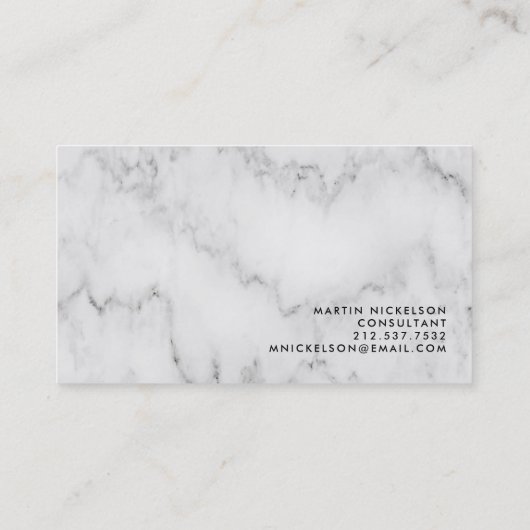 大理石の黒のシンプルでクラシックで男らしい|の名前 名刺 (裏面)
