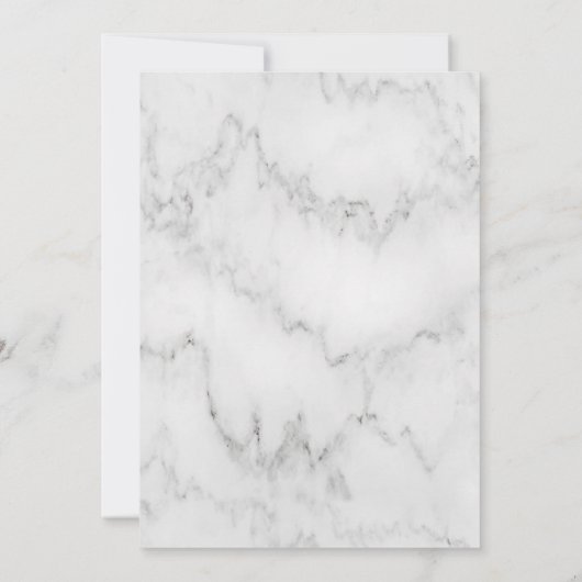 大理石の3枚の写真とバラ金ゴールド | ウェディング 招待状 (裏面)