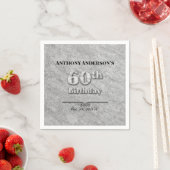 大理石の60歳の誕生日パーティー スタンダードカクテルナプキン (インサイチュ)