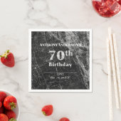 大理石の70歳の誕生日パーティー スタンダードカクテルナプキン (インサイチュ)