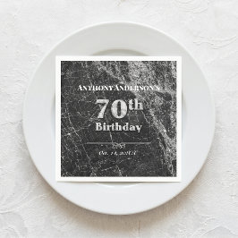 大理石の70歳の誕生日パーティー スタンダードカクテルナプキン