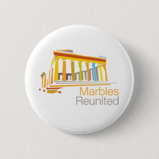 大理石のReuitedのロゴボタン 缶バッジ (正面)