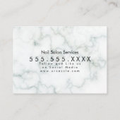 大理石はっきりした文字メイクアップサロン爪、 ネイルまつげ 名刺 (裏面)