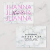 大理石はっきりした文字メイクアップサロン爪、 ネイルまつげ 名刺 (正面/裏面)