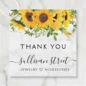 大理石ひまわりブレスレットビジネスサンキューラベル フェイバータグ (正面)