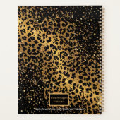 大理石やる気を起こさせるヒョウ柄ブラウン黒 プランナー手帳 (裏面)