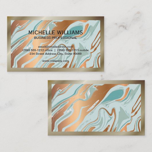 大理石ゆがみ背景 | 縁ど 名刺 (正面/裏面)