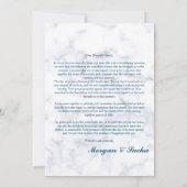 大理石を持つ青結婚フローラ 案内状 (裏面)