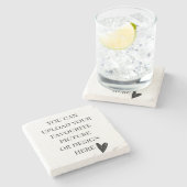 大理石を4" x 4"にパーソナライズ ストーンコースター (横)