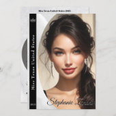 大理石アイスページャントサッシュオートグラフカード 招待状 (正面/裏面)