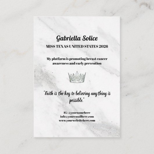 大理石アイスページントプラットフォーム名刺 名刺 (裏面)