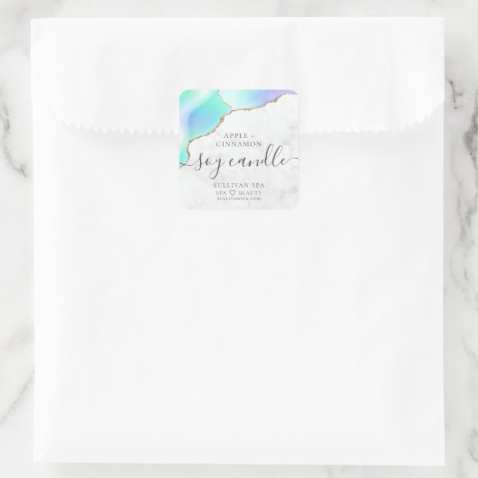 大理石アゲイト金箔しょうゆうラベル スクエアシール (バッグ)