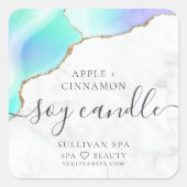 大理石アゲイト金箔しょうゆうラベル スクエアシール (正面)