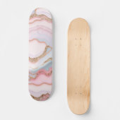 大理石アゲテモダンブルーピンク金ゴールドコレクション スケートボード (正面)