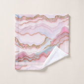 大理石アゲテモダンブルーピンク金ゴールドコレクション バスタオルセット (ウォッシュタオル)