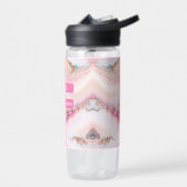 大理石アゲテ人気があるブルーピンク金ゴールドコレクション ウォーターボトル (左面)